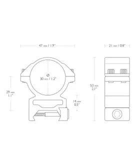Montaż lunety Hawke Match 30 mm wysoki Weaver