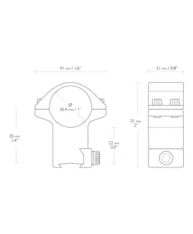Montaż lunety Hawke Match wysoki 1" Dovetail