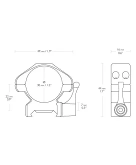 Montaż lunety Hawke Precision Steel średni 30 mm Weaver z dźwignią