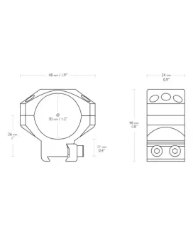 Montaż lunety Hawke Tactical średni 30 mm Dovetail
