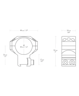 Montaż lunety Hawke Tactical wysoki 30 mm Dovetail