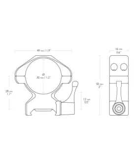 Montaż lunety Hawke Precision Steel wysoki 30 mm Weaver z dźwignią