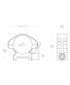 Montaż lunety Hawke Precision Steel niski 30 mm Weaver z dźwignią