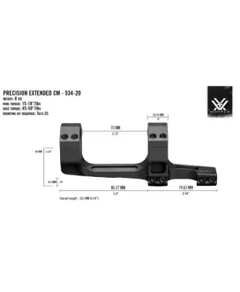 Montaż Vortex Precision Extended 34 mm 20 MOA