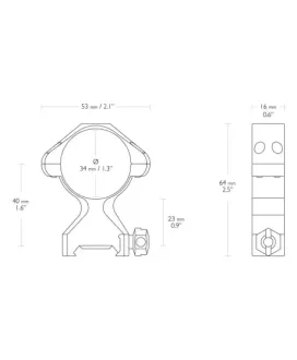 Montaż lunety Hawke Precision Steel wysoki 34 mm Weaver