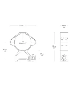 Montaż lunety Hawke Precision Steel średni 34 mm Weaver