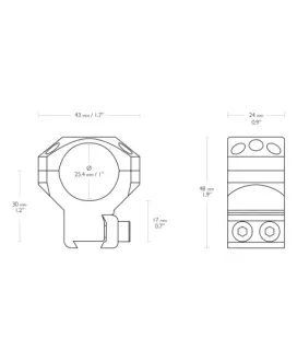 Montaż lunety Hawke Tactical 1" wysoki Dovetail