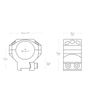 Montaż lunety Hawke Tactical 1" średni Dovetail
