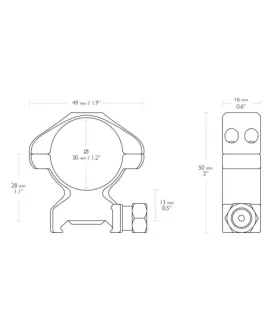 Montaż lunety Hawke Precision Steel wysoki 30 mm Weaver