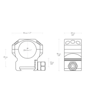 Montaż lunety Hawke Tactical średni 1" Weaver