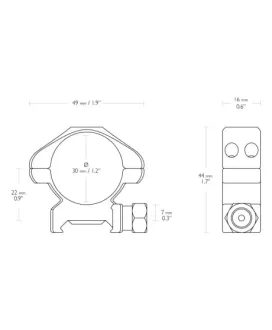 Montaż lunety Hawke Precision Steel średni 30 mm Weaver