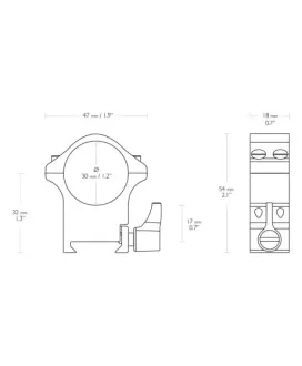 Montaż lunety Hawke Professional Steel wysoki 30 mm Weaver