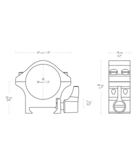 Montaż lunety Hawke Professional Steel niski 30 mm Weaver