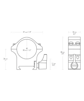 Montaż lunety Hawke Professional Steel średni 30 mm Weaver