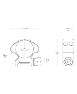 Montaż lunety Hawke Precision Steel średni 1" Weaver