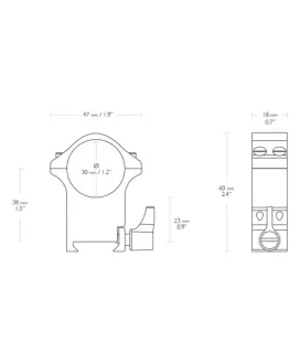 Montaż lunety Hawke Professional Steel bardzo wysoki 30 mm Weaver