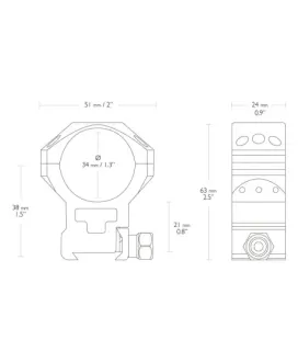 Montaż lunety Hawke Tactical wysoki 34 mm Weaver