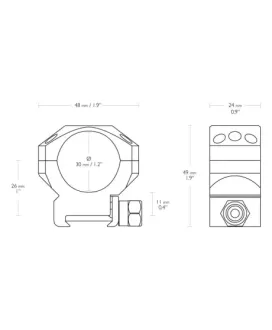Montaż lunety Hawke Tactical średni 30 mm Weaver