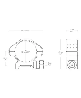 Montaż lunety Hawke Precision Steel niski 30 mm Weaver