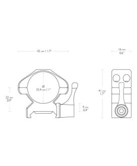 Montaż lunety Hawke Precision Steel średni 1" Weaver z dźwignią