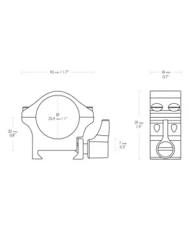 Montaż lunety Hawke Professional Steel niski 1" Weaver