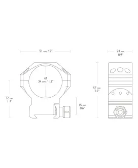 Montaż lunety Hawke Tactical średni 34 mm Weaver