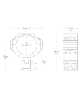 Montaż lunety Hawke Tactical wysoki 34 mm Dovetail