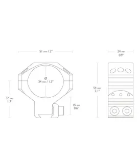 Montaż lunety Hawke Tactical średni 34 mm Dovetail