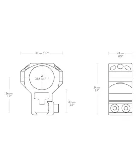 Montaż lunety Hawke Tactical 1" bardzo wysoki Dovetail
