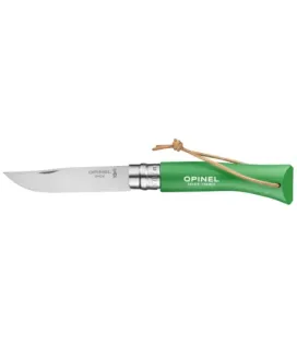 Nóż Opinel Colorama 07 inox grab zielony z rzemieniem