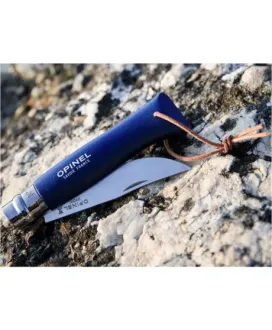 Nóż Opinel Colorama 08 inox grab granatowy z rzemieniem