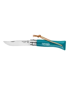 Nóż Opinel Colorama 06 inox grab turkusowy z rzemieniem