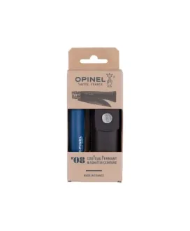 Nóż Opinel Colorama 08 inox grab niebieski z rzemieniem w etui