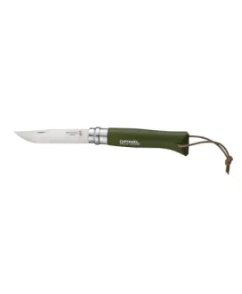 Nóż Opinel Colorama 08 inox grab khaki z rzemieniem