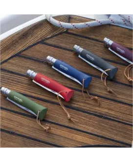 Nóż Opinel Colorama 08 inox grab khaki z rzemieniem