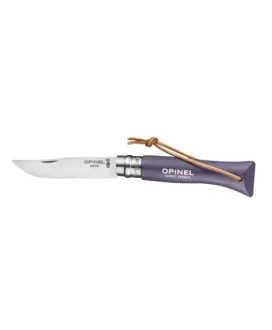 Nóż Opinel Colorama 06 inox grab fioletowy z rzemieniem