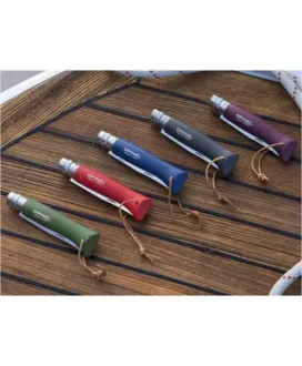 Nóż Opinel Colorama 08 inox grab brązowy z rzemieniem