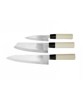 Zestaw 3 noży Satake Megumi Szefa kuchni / Santoku Bunka / nóż uniwersalny