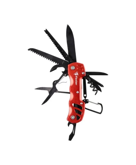 Multitool Foxter narzędzie wielofunkcyjne survival 13w1 czerwony