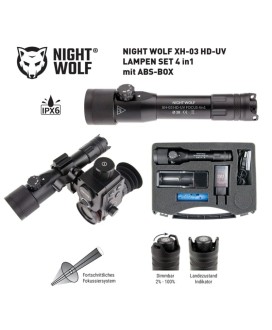 Iluminator Podczerwieni Latarka NIGHT WOLF XH-03HD-UV FOCUS 4w1