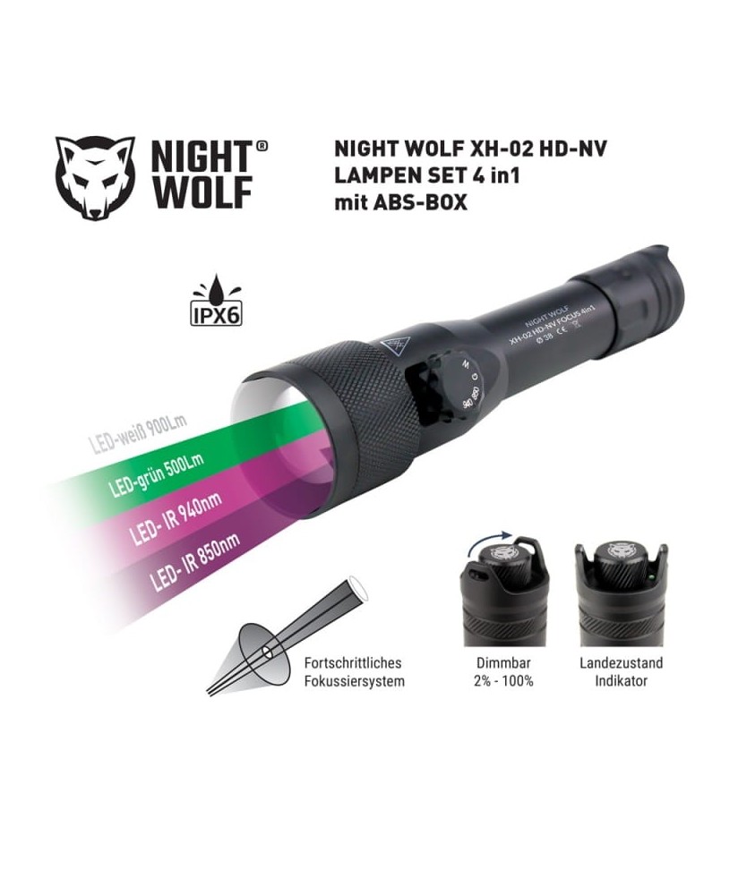 Iluminator Podczerwieni- Latarka NIGHT WOLF XH-02 HD-NV FOCUS 4w1